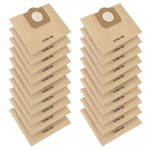 Stück Papierfilterbeutel für Kärcher 6.959-130.0 Staubsaugerbeutel,Staubsaugerbeutel WD3,für WD3 1629 MV3 Premium A2201/2204/2504/2554/2251/2604 Kärcher staubsauger Filtertüten 20