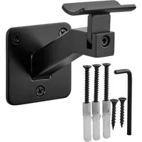 SOTECH Handlaufhalter Verstellbar für Ø 45 mm Runde Handläufe Stahl Schwarz Pulverbeschichtet Schräger Arm 70 x 99 x 100 mm