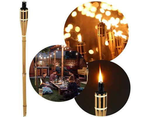 ALSCHU Gartenfackel Bambusfackel Öl für Garten Ölfackel