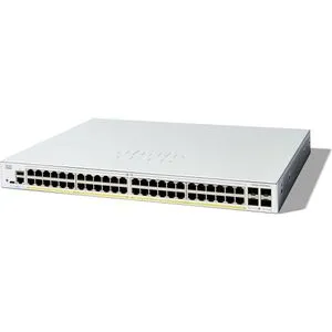Cisco Catalyst 1300-48FP-4G Managed Switch - Netzwerk-Switch mit 48 Ports, vollständigem PoE und intuitiver Einrichtung über mobile App – ideal für kleine Unternehmen und energieeffizient.