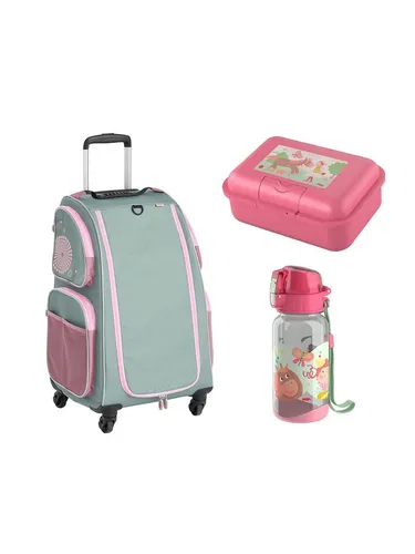 Haba Kinderkoffer Schranktrolley mit Brotdose und Trinkflasche - Der wendige Schranktrolley für Kinder bietet viel Stauraum und ist auf vier leisen Rollen leicht zu manövrieren. Das Kofferset enthält eine praktische Brotdose und eine liebevolle Trinkflasche für unterwegs.