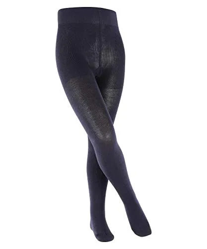 FALKE Unisex Kinder Strumpfhose Family K TI Baumwolle dick einfarbig 1 Stück, Blau (Dark Marine 6170), 80-92