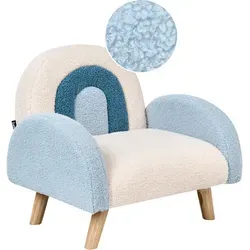 Kindersessel Regenbogen OMBO Bouclé Hellblau von Beliani