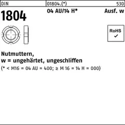 Nutmuttern DIN 1804 aus Stahl 14H M72x1,5 - Eisenwaren: Hochwertige ungehärtete Nutmuttern mit metrischem Feingewinde M72x1,5mm, ideal für sichere Verbindungen und hohe Stabilität.