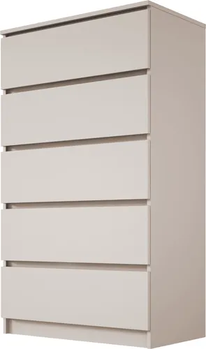 Kommode, 5 Schubladen, Kaschmir, 125 x 70 x 39 cm