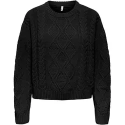 ONLY Pullover in Schwarz - L - Stylischer Pullover aus recyceltem Polyester mit Rundhalsausschnitt und lockerem Schnitt, ideal für nachhaltige Modebewusste.