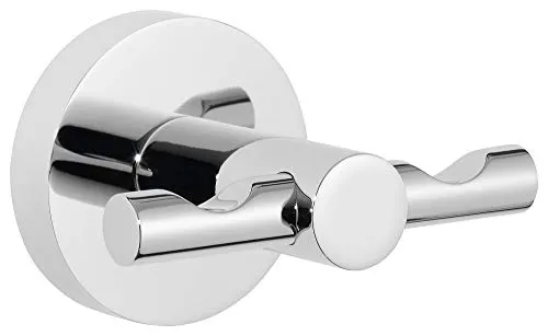 tesa EXXCELLENT Doppel-Handtuchhaken, verchromt - Bademantel- & Handtuchhaken mit doppelter Aufhängelösung, einfach ohne Bohren zu montieren und spurlos ablösbar – ideal für Mietwohnungen!