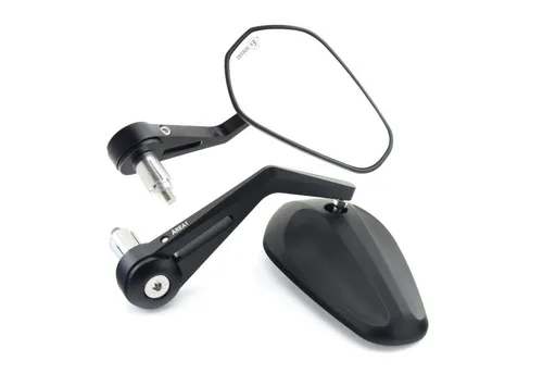 Area1 Motorradspiegel Set - E-geprüfte Lenkerendenspiegel (Rechts+Links) - Motorradspiegel Set für sichere Fahrten, E-geprüft und ideal für alle Motorräder, inklusive Montageanleitung für einfache Installation.