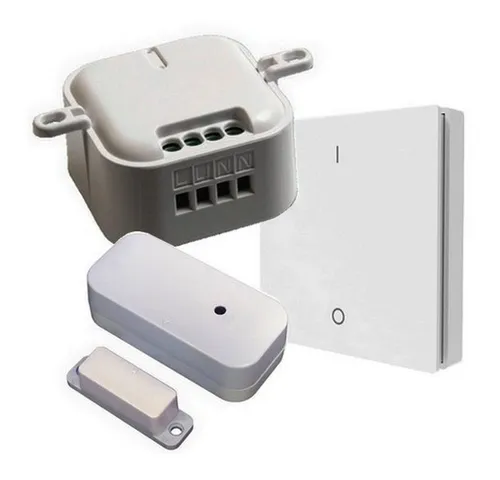 DIW-Funk Funk-Empfangsmodul CMR-2000 mit Fensterkontakt und Wandsender - Sonstige Elektroinstallationsartikel, praktisches Komplett-Set zur Funk-Abluftsteuerung, erweiterbar mit weiteren Fensterkontakten für mehr Komfort.