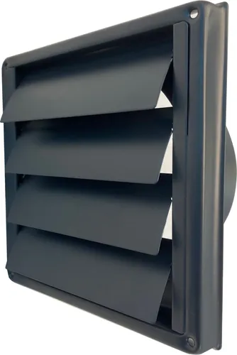 Edelstahl Überdruck Abluftgitter LG-5010 BL DIN 100 Schwarz - Abluftgitter aus rostfreiem V2A Edelstahl, pulverbeschichtet in Schwarz. Ideal für effiziente Luftzirkulation in jedem Raum, kompatibel mit Rohranschlüssen DIN Ø 100.