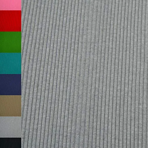 MAGAM-Stoffe Charly Schwerer Bündchenstoff Grobstrick uni Oeko-Tex Meterware 50cm (11. Grau meliert)