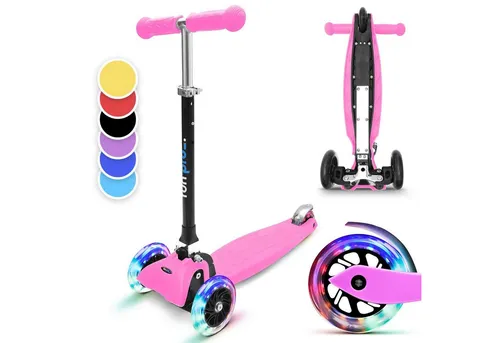 Fun Pro ONE Roller - Sicherer Premium Kinderroller mit LED Rädern - Roller / Kickboards – Der Vergleichstestsieger mit höhenverstellbarem Lenker, klappbar und kinderfreundlichem Design für Jungen und Mädchen ab 3 Jahren.