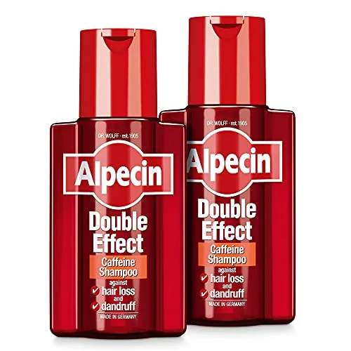 Produktbild Alpecin Double Effect Shampoo 2x 200ml | Anti Schuppen und natürliches Haarwachstum Shampoo | Energizer für kräftiges Haar | Haarpflege für Männer Made in Germany