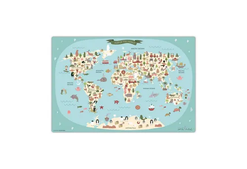 cover-your-desk.de Schreibtischunterlage Weltkarte in grün von cover your desk