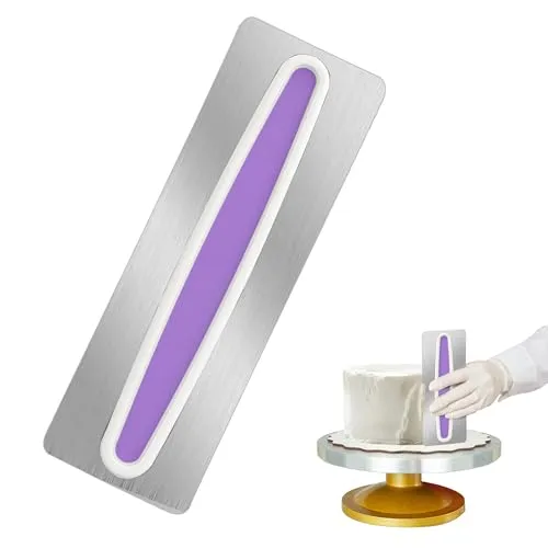 Tunejoy Tortenspachtel Kuchenschaber Edelstahl 22.5 x 7.7 cm Rand Glatter Schaber Tortenschaber für Zuckerguss Buttercreme Mousse DIY Werkzeug