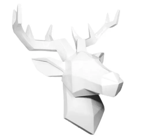 XXL Hirsch Wanddeko - Hansmeier - Figuren, Skulpturen & Statuen: Stilvolle Wandskulptur in modernem Design, ideal für jede Wand und mit einfachem Befestigungsmaterial.