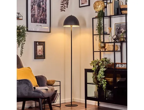 hofstein Stehlampe Anthrazit, Retro-Vintage-Design - Standleuchte im modernen Retro-Stil, aus robustem Metall mit praktischem Schalter am Kabel, ideal für Wohnzimmer, Arbeitszimmer und mehr, Höhe 170 cm.