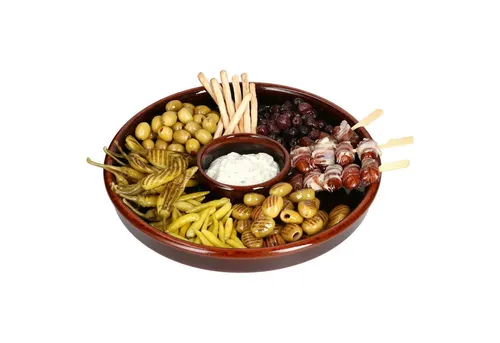 MamboCat Tapas-Schale Juego Tapas Schale Ø33,5cm Ton Cazuela groß Dipschälchen Antipasti, Ton