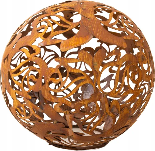 Garten Terrasse Kugel Rose Dekorative Cortenstahl Gartenkugeln im Freien 35 cm