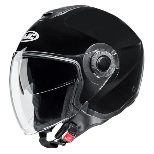 HJC Motorrad-Jethelm i40N Schwarzes Metall, XS - Motorradhelm aus robustem Polycarbonat, nur 1250 g leicht, mit schnellem Mikrometrik-Kinnriemen und UV-beständigem Sichtfeld für maximale Sicherheit und Komfort.