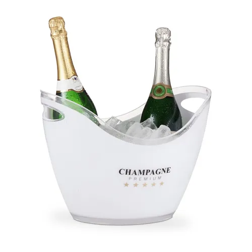 Sektkühler Champagner Eimer - 6 Liter tragbar - Dosen- & Flaschenkühler mit 2 Griffen für einfachen Transport, ideal für Partys und Veranstaltungen, hält Getränke kühl und frisch.