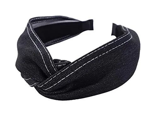Produktbild axy Breiter Haarreif mit raffinierten Knoten und Jeans Stoff