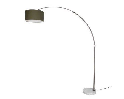 Qazqa XXL Stehlampe, E27, Stahl, Modern, ohne Leuchtmittel - Imposante XXL-Stehlampe mit elegantem Stahlbogen und dunkelgrünem Schirm. Ideal für stimmungsvolle Beleuchtung und als stilvolles Highlight in jedem Raum.