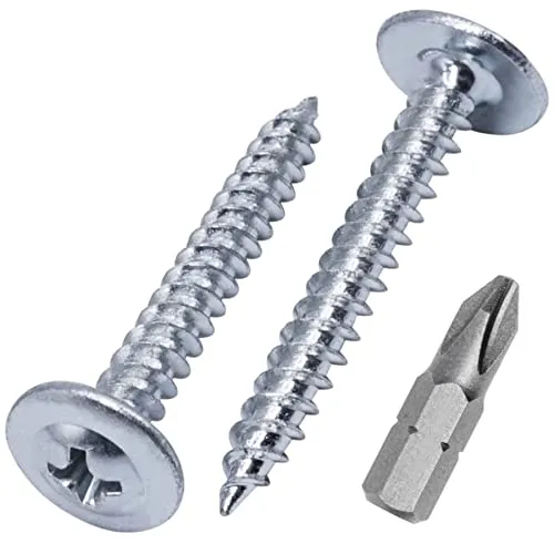  100 Stück) Verzinkter Stahl 4,2 x 32 mm Holzschrauben, Metallschrauben, Kreuzschlitz modifizierter Halsspannkopf, Selbstschneidend (100, 4,2 x 32 mm