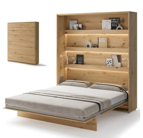yourhouse24 Schrankbett Bed Concept Vertikal – Eiche Artisan - Schrankbett in Eiche Artisan – platzsparend und elegant, ideal für Gästezimmer oder kleine Wohnungen. Flexibel in verschiedenen Größen erhältlich und mit modernem Soft-Close-Mechanismus.