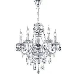 Reality|Trio Acryl Kronleuchter Lüster, 5-flammig ~ chrom in silber von TRIO Leuchten