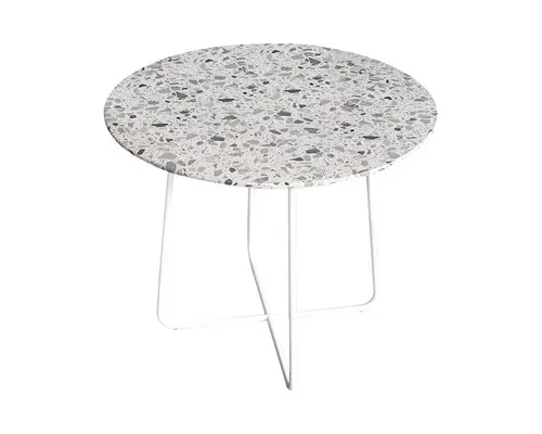 Tikamoon Esstisch Elio – Runder Tisch aus Premium-Terrazzo und Metall 90 cm - Entdecken Sie den eleganten runden Tisch „Elio” aus grünem Premium-Terrazzo und robustem Metall. Ideal für bis zu 4 Personen und perfekt für stilvolle Essbereiche. Setzen Sie Akzente in Ihrem Zuhause!