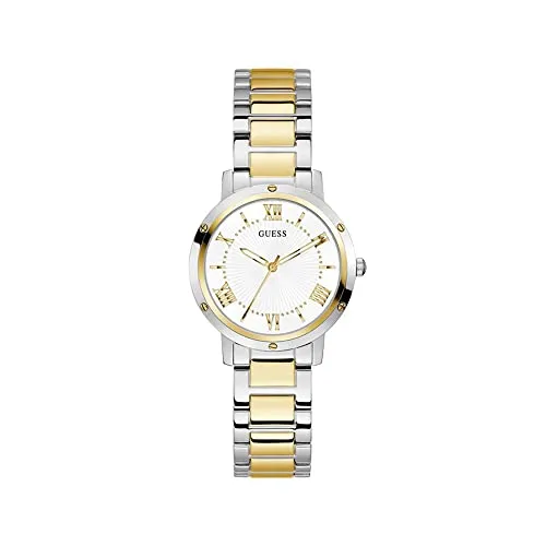 Guess Damen Uhr DAWN GW0404L2 - Edelstahl bicolor - Armbanduhren für Damen mit elegantem Design und 12-Stunden-Zifferblatt, ideal für jeden Anlass. Wasserdicht bis 30 m und aus hochwertigem Edelstahl gefertigt.