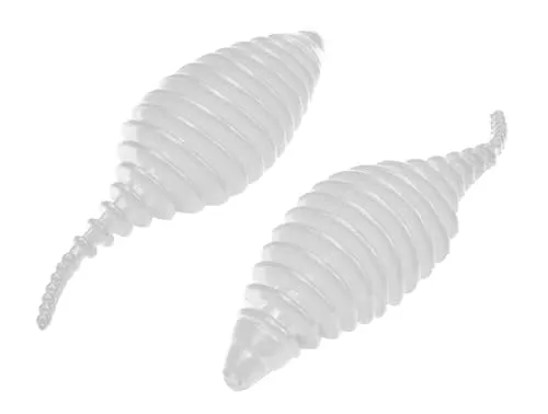 FTM Omura Baits Pongo 6,5cm 3,2g - 5 Gummiköder, Geschmack:Knoblauch, Farbe:weiß