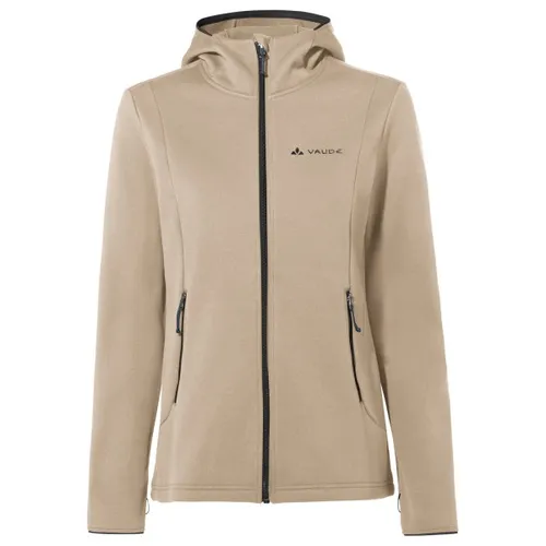 Vaude Women's Idris Fleece Hoody - Fleecejacke Gr 48 beige - Funktionsjacken für Reisen und Wandern; bequemer Fleece-Hoodie aus 100% recyceltem Polyester mit Stretch und Kapuze für optimalen Komfort.