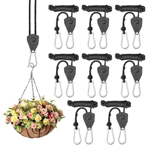 Stück Ratchet Hanger Ratschenhaken Einstellbare Seilratsche mit Haken Verstellbarer Seil Ratsche Seilaufhänger 2 m,1/8