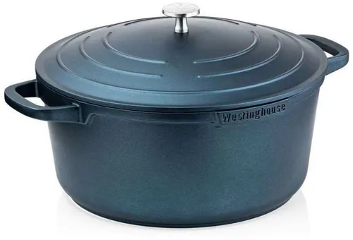 Westinghouse 24 cm Kochtopf für alle Herdarten, Backofenfest, Silikongriff, blau
