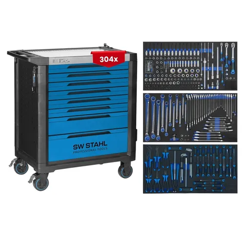SW-Stahl Z3208 Werkstattwagen mit 304 tlg. Werkzeugset
