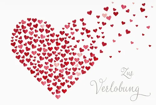 Verlobung - Glückwunschkarte im Format 11,5 x 17 cm mit Briefumschlag