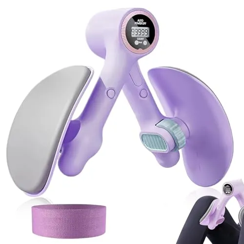 Oberschenkeltrainer mit Zähler, Beckenbodentrainer, Beckenboden Trainer mit Elastikband ausgestattet für Postpartale Mütter, sitzende Lebensweise, Oberschenkelfettreduktion und Formung