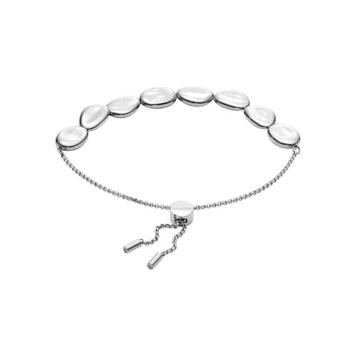 SKAGEN Anja Pebble - Elegantes Armband aus Edelstahl - Armband für Damen aus poliertem, silberfarbenem Edelstahl mit schickem Schiebeverschluss, ideal für jeden Anlass.