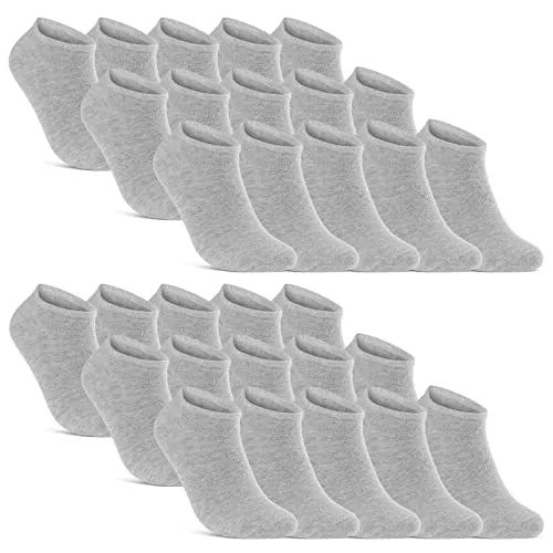 Hochwertige Sneaker Socken 30 Paar für Herren & Damen - Schwarz, Weiß, Grau - Sportsocken aus 80% Baumwolle mit perfekter Passform, ideal für Sport und Freizeit. Klimaregulierend und angenehm zu tragen – die perfekte Wahl für jeden Anlass.