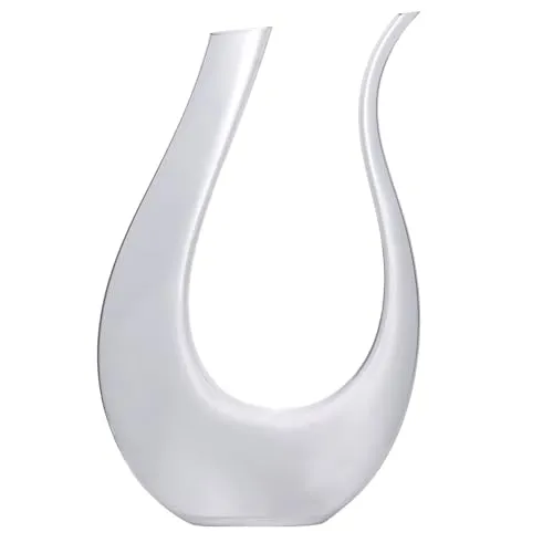 Intirilife Dekanter U-Form, Glas Weinkaraffe für Rotwein - Eleganter Dekanter aus bleifreiem Glas mit 750 ml Fassungsvermögen, ideal für optimale Weinbelüftung und tropffreies Ausgießen. Perfekt für stilvolle Gastgeber und Weinliebhaber.