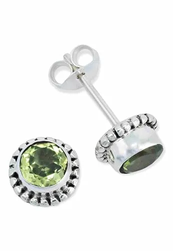 Ohrstecker 925 Silber Peridot - Elegante Ohrringe für Damen - Ohrringe für Damen aus hochwertigem 925er Sterlingsilber mit leuchtend grünen Peridot Edelsteinen, handgefertigt und ideal als Geschenk für besondere Anlässe.