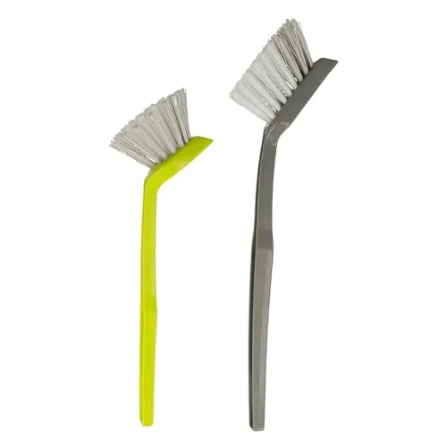 JES Collection Spülbürsten Set, 2 Stück, Kunststoff, Grau und Grün, 24 cm und 21 cm, Runde und Eckige Bürste, 706362