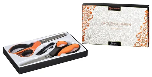 HEIMWERT Universalschere Stoffschere Zackenscheren Set, (Spar-Set, 3-tlg), Zickzackschere aus Edelstahl für Zackenschnitt Wellenschnitt