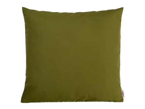 beties „Wunschton“ Kissenhülle ca. 40x40 cm Kissenbezug Kopfkissenbezug in großer Sortiments- und Größenauswahl – EIN idealer Uni Begleiter (moosbild-grün)