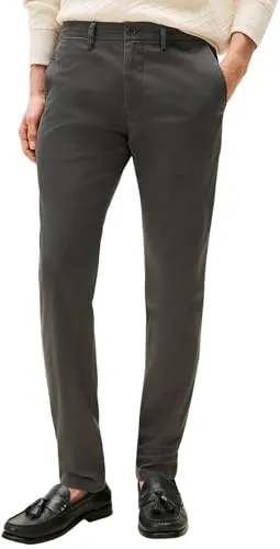 Tommy Hilfiger Chino Bleecker 1985 PIMA CO - Herren Chinohose in Grau, aus 96% Baumwolle und 4% Elasthan, ideal für lässige Freizeitlooks. Bequem und vielseitig kombinierbar.