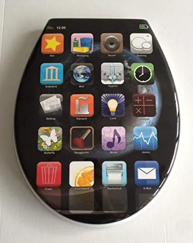 Duroplast WC Sitz Klobrille Modell App mit Absenkautomatik - WC-Sitz mit Absenkautomatik, abnehmbar für einfache Reinigung, passt auf alle Standard WC Keramiken, langlebig und bruchsicher.