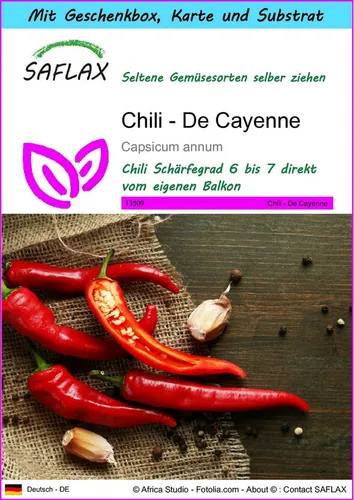 SAFLAX Gemüsesamen SAFLAX - Geschenkset - Chili - De Cayenne