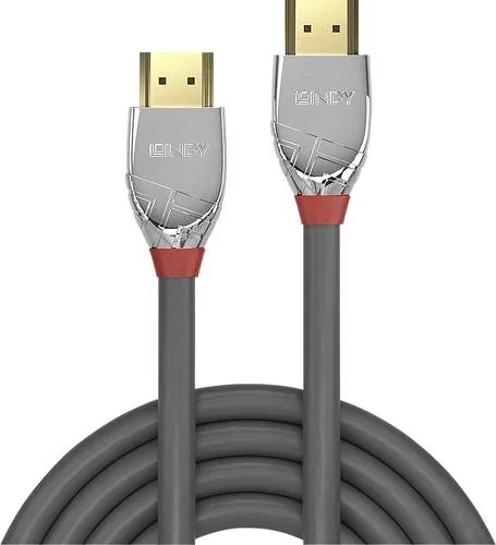 LINDY HDMI Anschlusskabel HDMI-A Stecker, HDMI-A Stecker 3.00m Grau 37873 4K UHD HDMI-Kabel